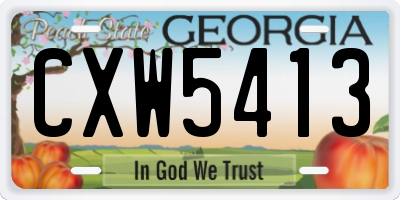 GA license plate CXW5413