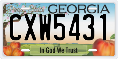 GA license plate CXW5431