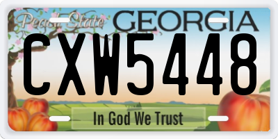 GA license plate CXW5448
