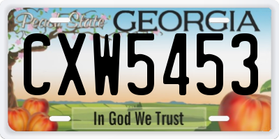 GA license plate CXW5453