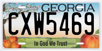 GA license plate CXW5469