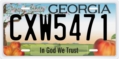 GA license plate CXW5471
