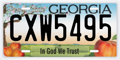 GA license plate CXW5495
