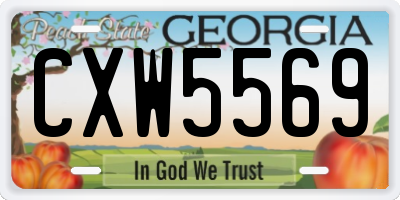 GA license plate CXW5569
