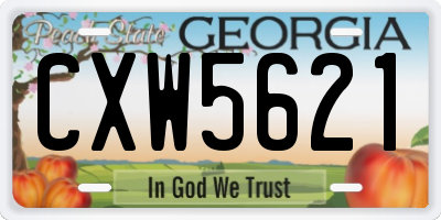 GA license plate CXW5621
