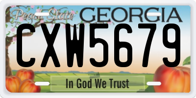GA license plate CXW5679