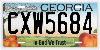 GA license plate CXW5684