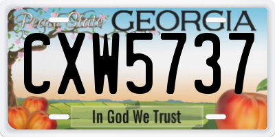 GA license plate CXW5737