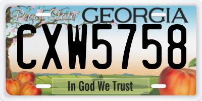 GA license plate CXW5758