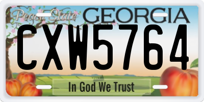 GA license plate CXW5764