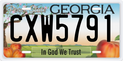 GA license plate CXW5791