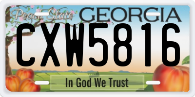 GA license plate CXW5816