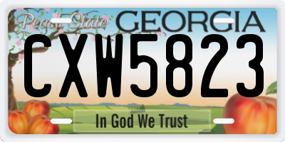 GA license plate CXW5823