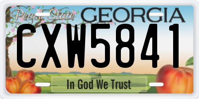 GA license plate CXW5841