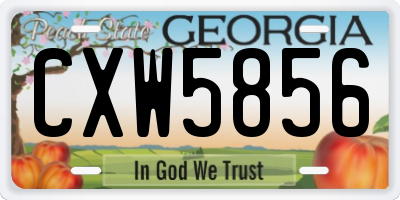 GA license plate CXW5856