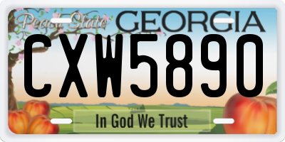 GA license plate CXW5890