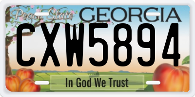 GA license plate CXW5894