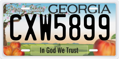 GA license plate CXW5899