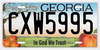 GA license plate CXW5995