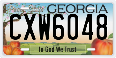 GA license plate CXW6048