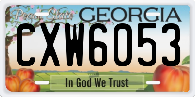 GA license plate CXW6053