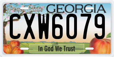 GA license plate CXW6079