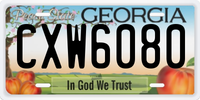 GA license plate CXW6080