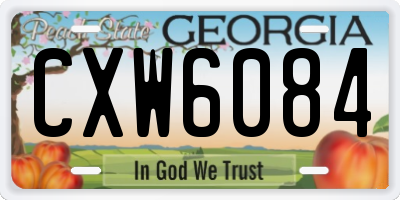 GA license plate CXW6084
