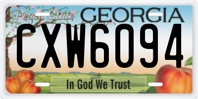 GA license plate CXW6094