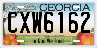 GA license plate CXW6162