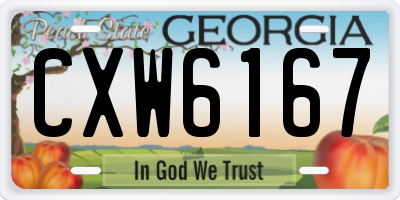 GA license plate CXW6167