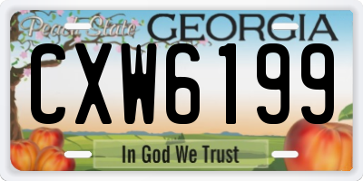 GA license plate CXW6199