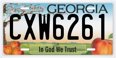 GA license plate CXW6261