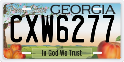 GA license plate CXW6277