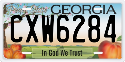 GA license plate CXW6284