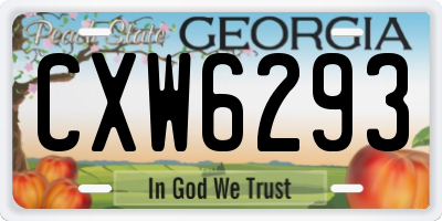 GA license plate CXW6293