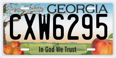 GA license plate CXW6295