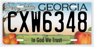 GA license plate CXW6348