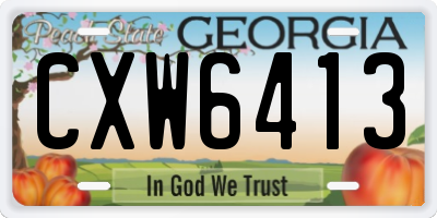 GA license plate CXW6413