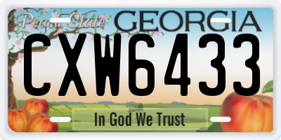 GA license plate CXW6433