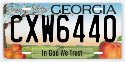 GA license plate CXW6440