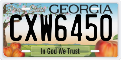 GA license plate CXW6450