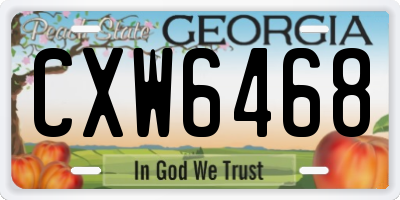 GA license plate CXW6468