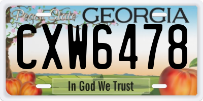GA license plate CXW6478