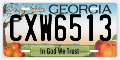 GA license plate CXW6513