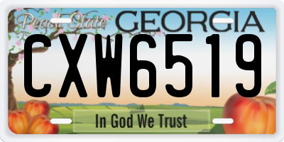 GA license plate CXW6519