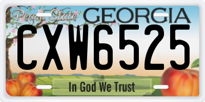 GA license plate CXW6525