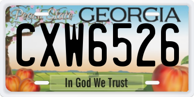 GA license plate CXW6526