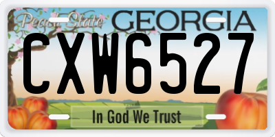 GA license plate CXW6527