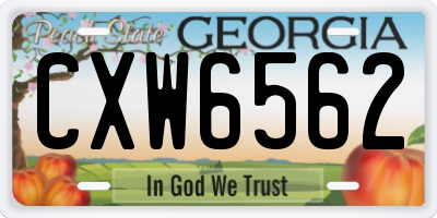 GA license plate CXW6562